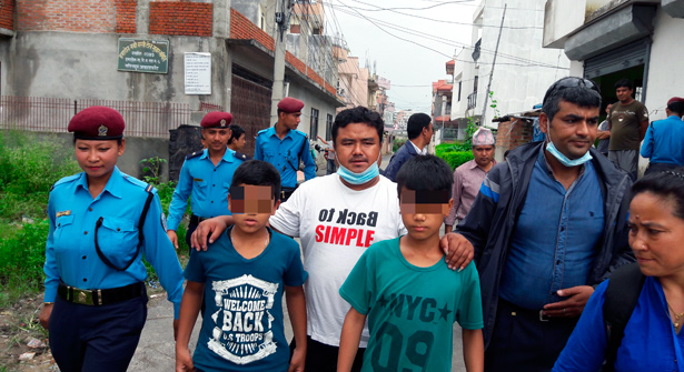 Children being rescued in Nepal
